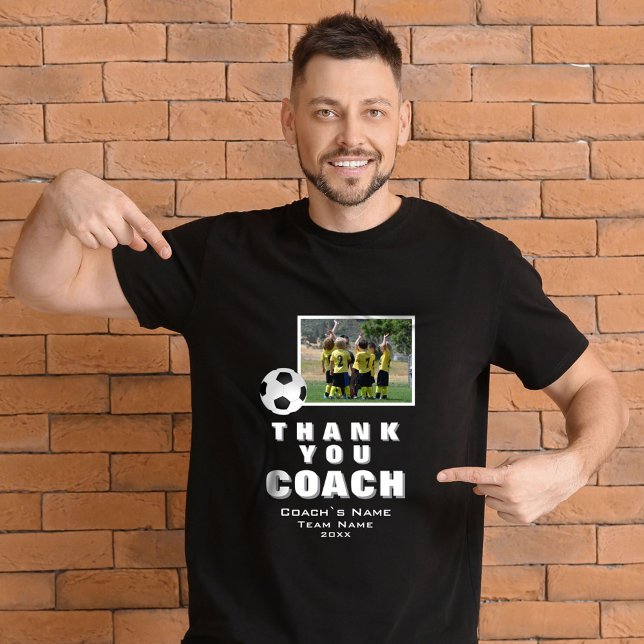 Soccer Thank you Coach Team Photo  T-Shirt (Creator Uploaded)