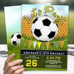 Soccer Theme Birthday Invite Sports Party