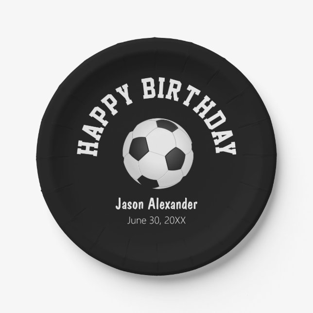 Soccer Theme Birthday Party Plates Tableware (Front)