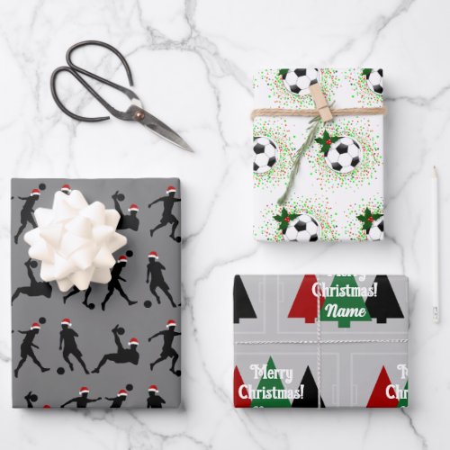 Soccer Theme Christmas Gift Wrap HAMbyWG