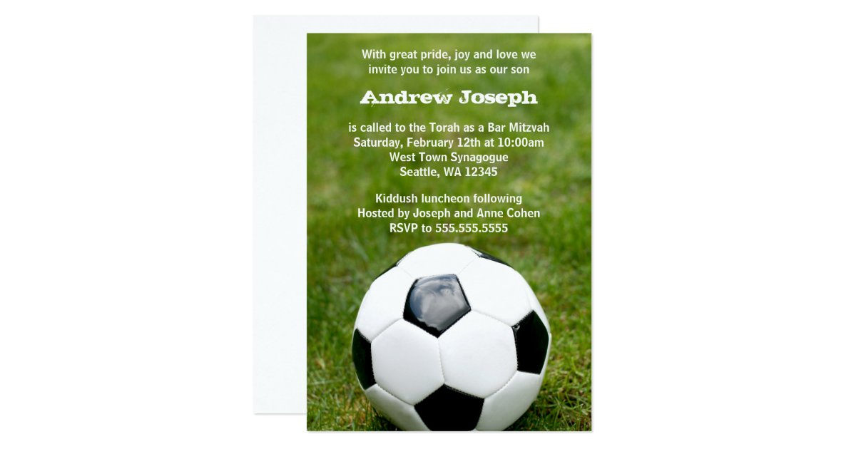 Soccer Themed Bar Mitzvah Card Zazzle