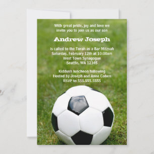 Soccer Themed Bar Mitzvah Invitation