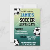 Soccer Themed Birthday Invitations (Front)