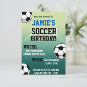 Soccer Themed Birthday Invitations (Standing Front)