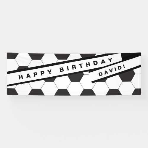 Soccer Themed Birthday Party Banner  Add Name