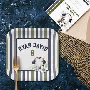 Soccer Themed Birthday Party Paper Plates