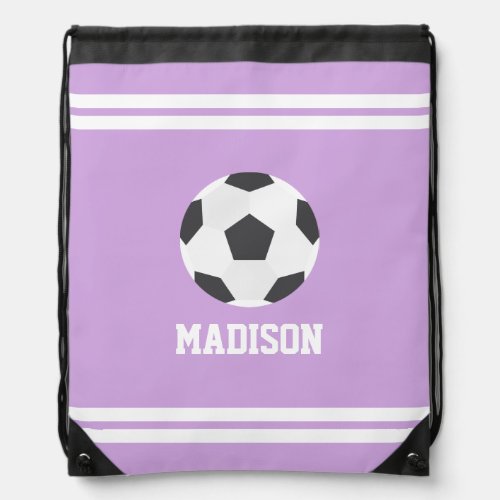 Soccer Themed Personalized Kids Drawstring Bag
