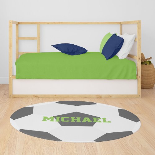 Soccer Themed Personalized Kids Rug