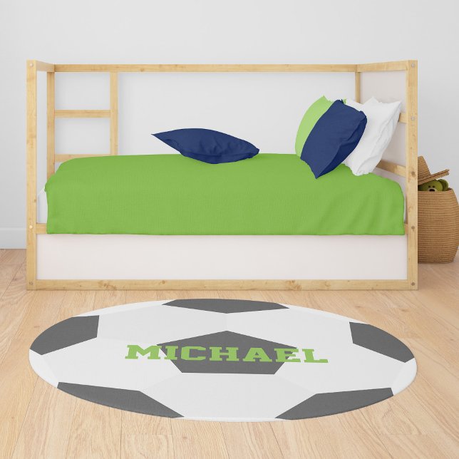 Soccer Themed Personalized Kids Rug (Creator Uploaded)
