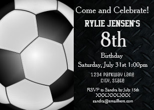 boys soccer birthday invitations zazzle