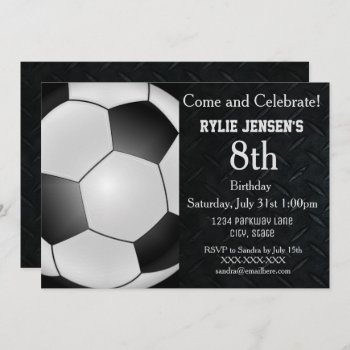 Soccer Themed Sports Kids Birthday Invitations by TheShirtBox at Zazzle