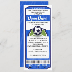 SOCCER TICKET Bar Bat Mitzvah Invitation