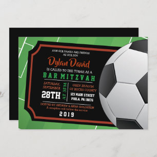 SOCCER TICKET Bar Bat Mitzvah Invitation