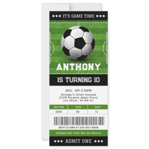 Soccer Ticket Football Ticket Birthday Invitation