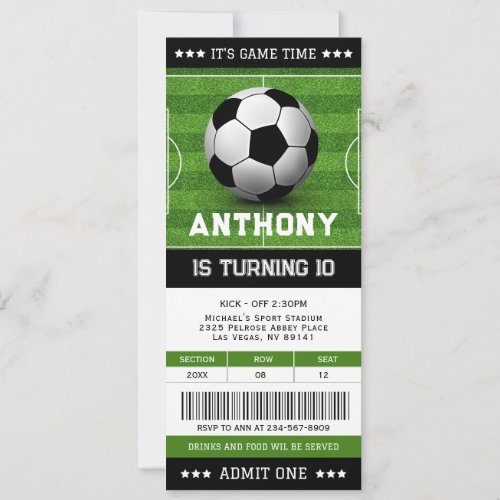 Soccer Ticket Football Ticket Birthday