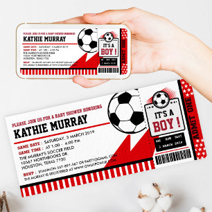 Soccer Ticket Pass Baby Shower Invitation