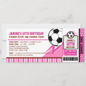 Soccer Ticket Pass Birthday Party Invitation (Front)