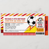 Soccer Ticket Pass Birthday Party Invitation (Front/Back)