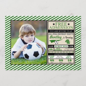 Soccer Ticket Photo Birthday Invitation by AshleysPaperTrail at Zazzle