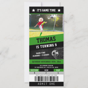 Soccer Ticket Sports Birthday Invitation