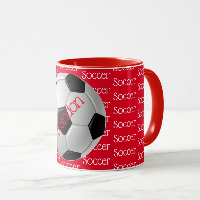 Soccer Tiled Text Design Coffee Mug