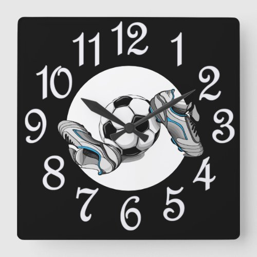 Soccer Time Square Wall Clock