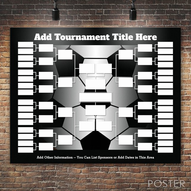 Soccer Tournament Bracket for 32 Teams Poster (Custom Tournament Bracket)