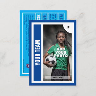Soccer Trading Card (Blue) - Add Your Stats
