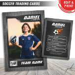 Soccer Trading Card, Graphite Sports Card<br><div class="desc">Soccer Card or European Football Trading Card <<>> This is the perfect gift to celebrate the achievements of a soccer player, a personalized collection card for a passionate soccer fan, or gift these cards to each team player and coach to be forever cherished as a memory. This unique sports trading...</div>