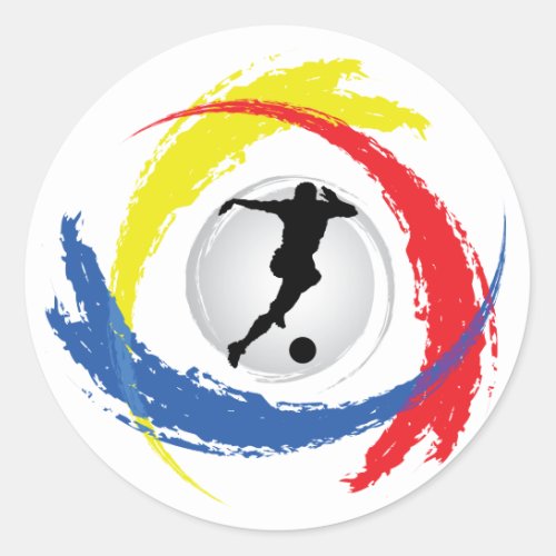 Soccer Tricolor Emblem Classic Round Sticker