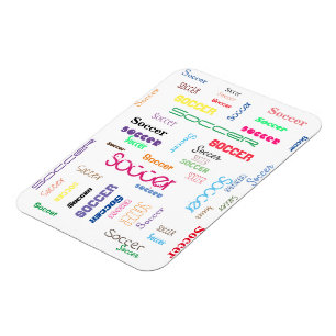 Soccer Typography Flexible Photo Magnet