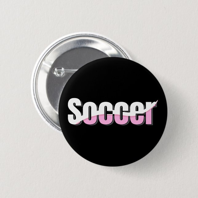 Soccer Typography Modern Art Abstract Swish Button (Front & Back)
