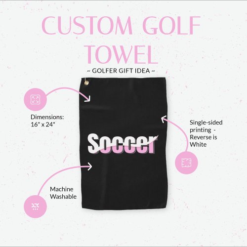 Soccer Typography Modern Art Abstract Swish Golf Towel