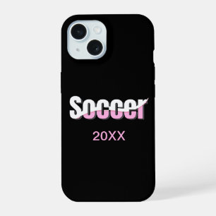 Soccer Typography Modern Art Abstract Swish iPhone 15 Case