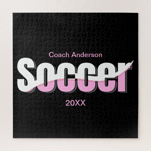 Soccer Typography Modern Art Abstract Swish Jigsaw Puzzle (Vertical)