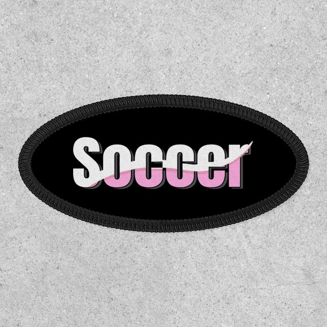 Soccer Typography Modern Art Abstract Swish Patch (Front)