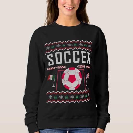ALLNTRENDS Ugly Christmas Sweatshirt - "Jingle Balls" Soccer Fan Humor, Unisex Crewneck