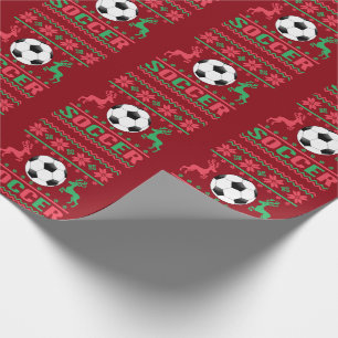 Soccer Ugly Holiday Sweater Wrapping Paper