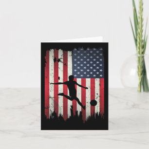Soccer Usa American Flag 4th Of July Patriotic Spo Card