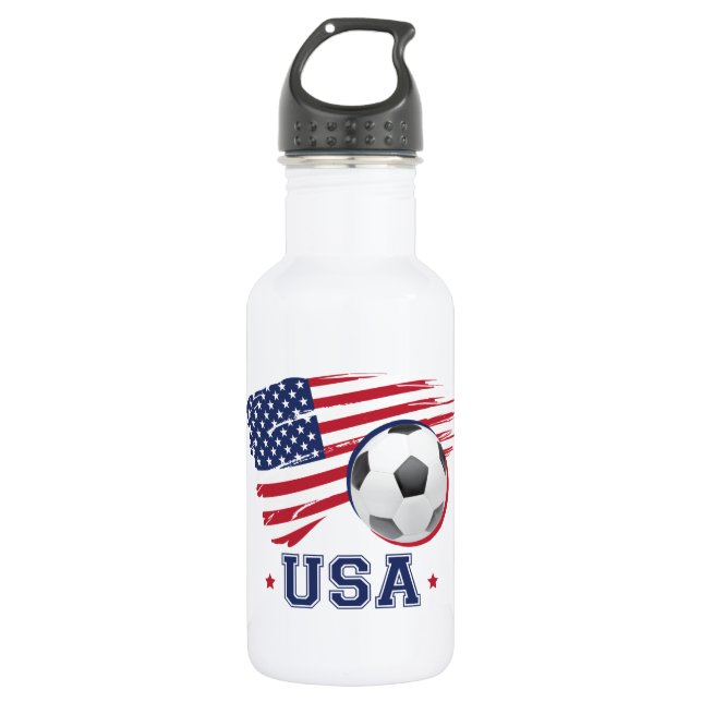 Soccer USA Stainless Steel Water Bottle (Front)