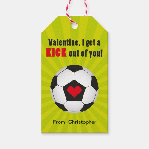 Soccer Valentine Gift Tag for Kids
