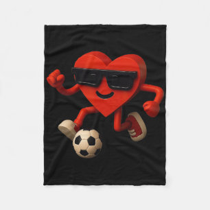Soccer Valentines Day Cute Funny Heart Boys Girls Fleece Blanket