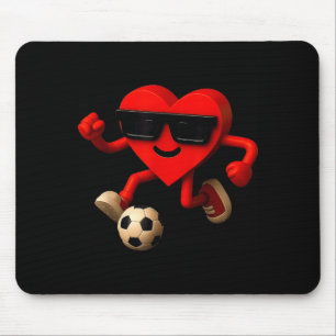 Soccer Valentines Day Cute Funny Heart Boys Girls Mouse Pad