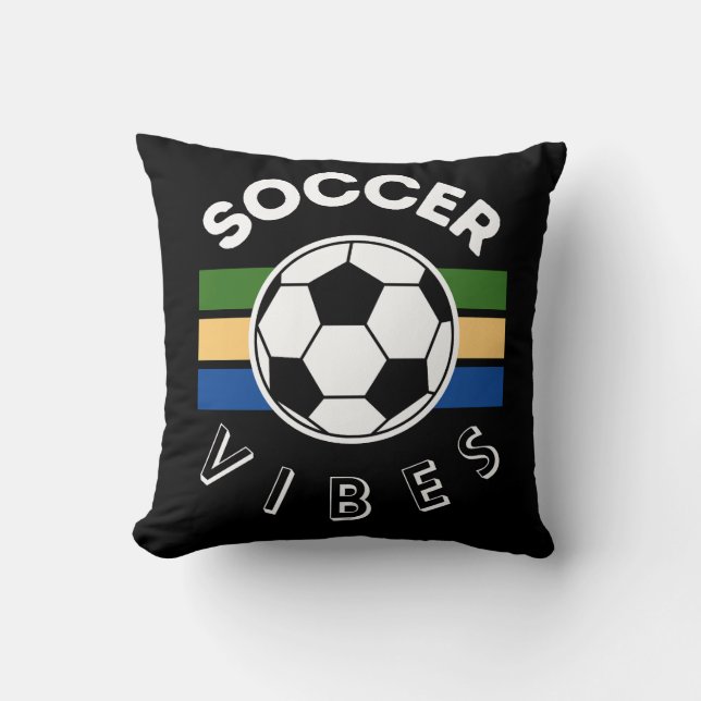 Soccer Vibes Throw Pillow (Front)