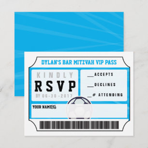 SOCCER VIP REPLY CARD Bar Bat Mitzvah Invitation