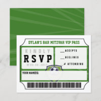 SOCCER VIP REPLY CARD Bar Bat Mitzvah Invitation