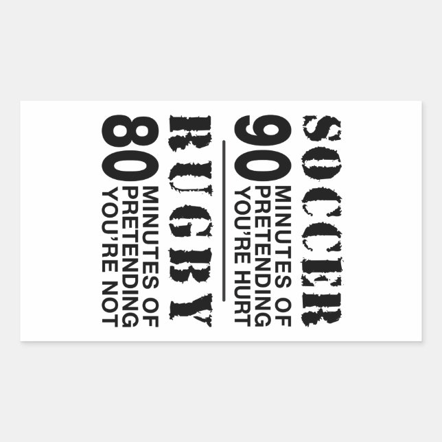 Soccer Vs Rubgy Rectangular Sticker (Front)