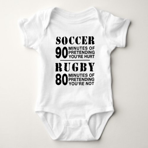 Soccer vs Rugby Baby Bodysuit