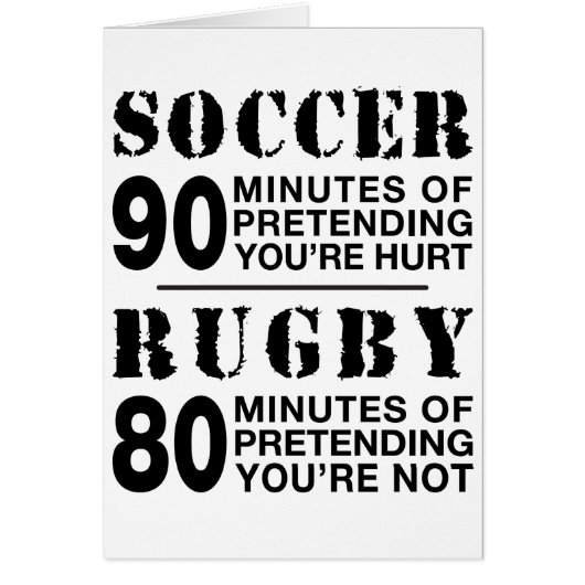 Soccer vs Rugby Cards (Front)