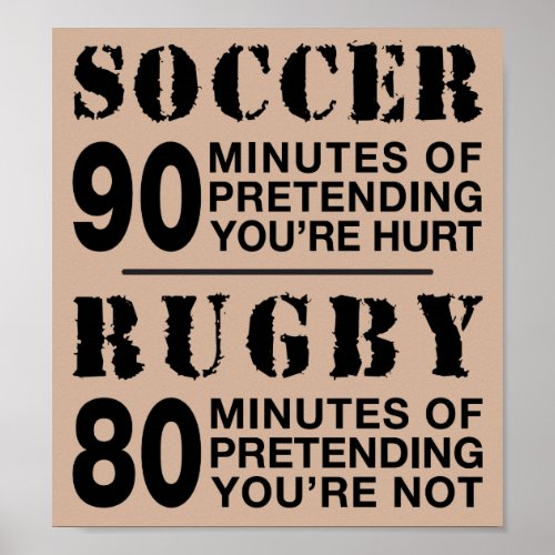 Soccer vs Rugby Poster
